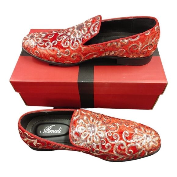 MEN\'S AMALI FABIAN SPARKLE LOAFER DRESS SHOE WITH PATTERNED SEQUINS. RED 005 main image 6